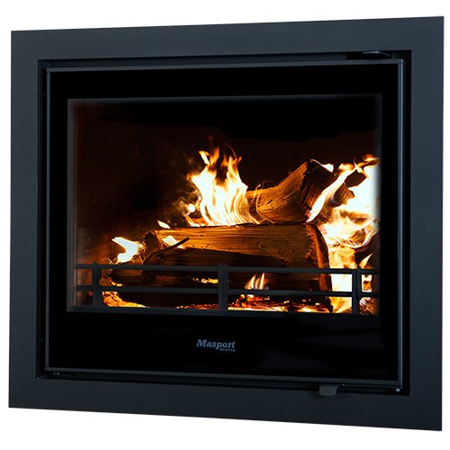 Inbuilt wood fire for timber-framed walls